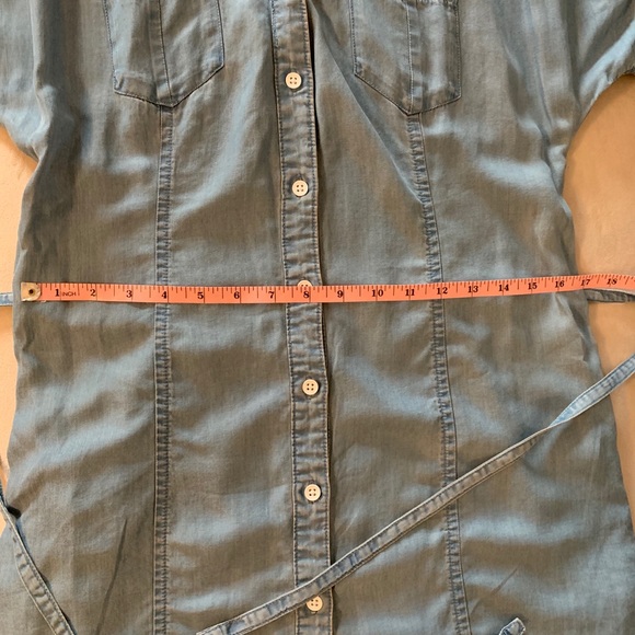 Guess soft denim button up dress with tie waist - Picture 11 of 14